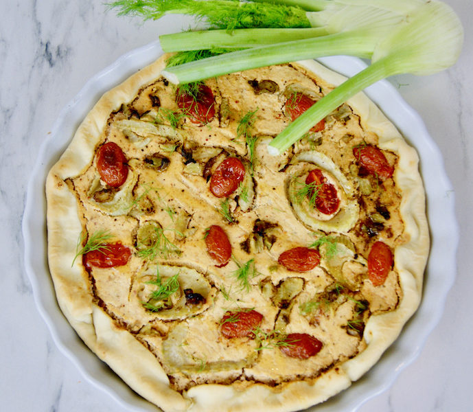 Quiche sans oeuf au fenouil et fromage de chèvre