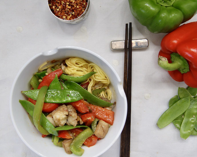 Wok coréen au poisson