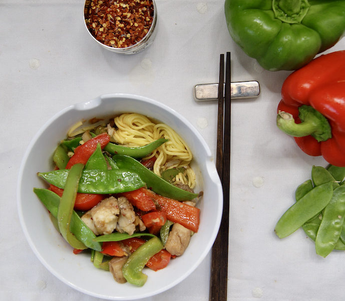 Wok coréen au poisson