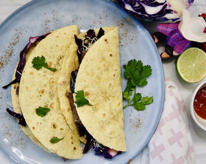 Tacos poêlés au chou rouge