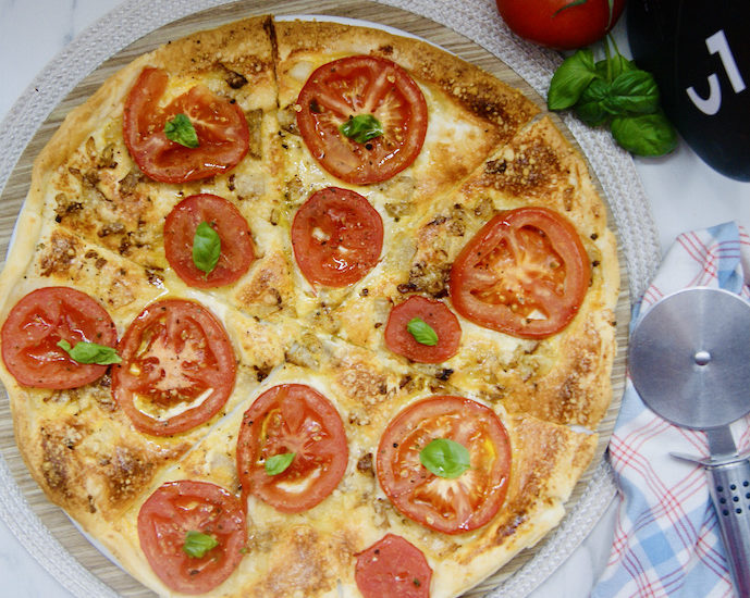 Feuilleté à la marmelade aux oignons et aux tomates
