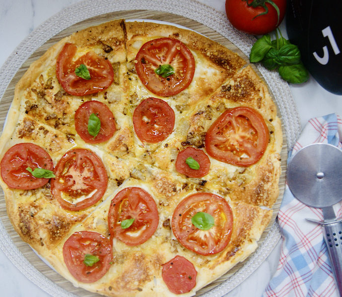 Feuilleté à la marmelade aux oignons et aux tomates