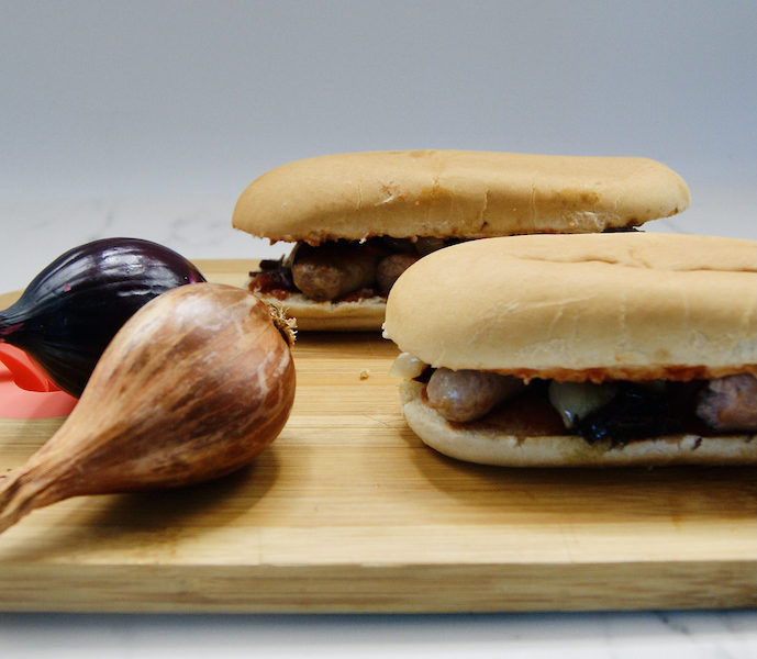 Hot-dogs et compotée d’oignons
