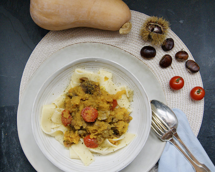 Pappardelle aux marrons et à la courge