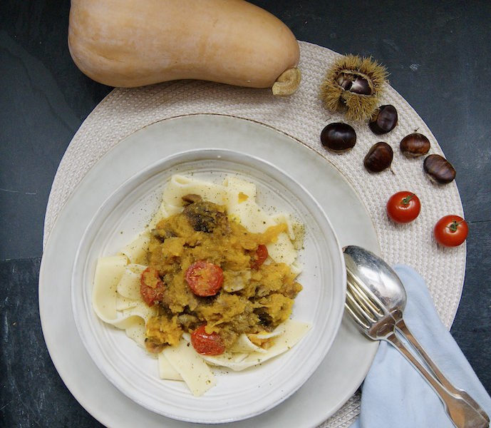 Pappardelle aux marrons et à la courge