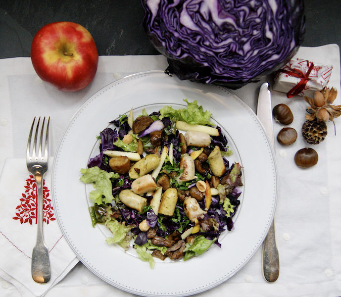 Salade de boudin blanc aux marrons