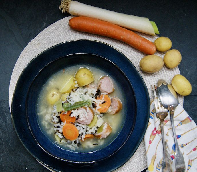 Soupe d’hiver et saucisse de Montbéliard