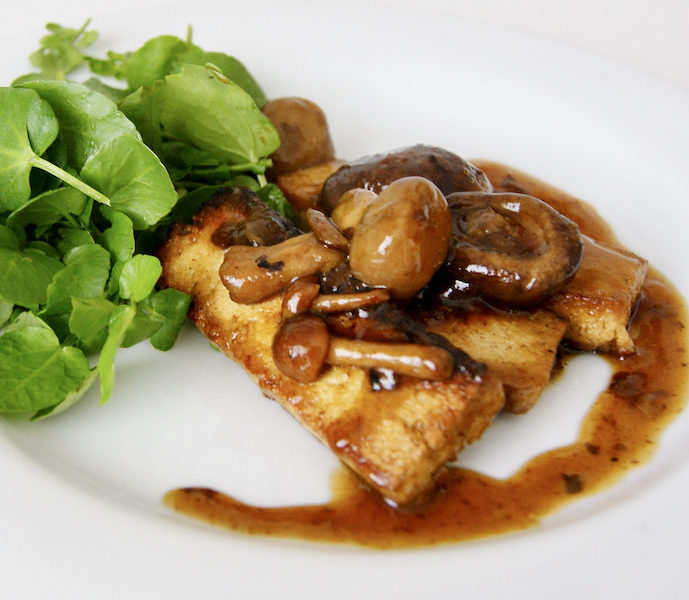 Tofu mariné Teriyaki aux champignons