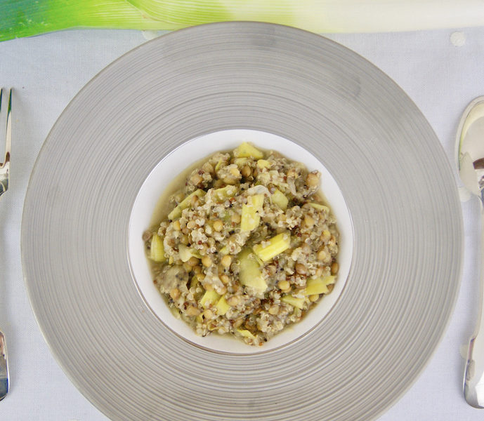 Quinoa et lentilles aux poireaux