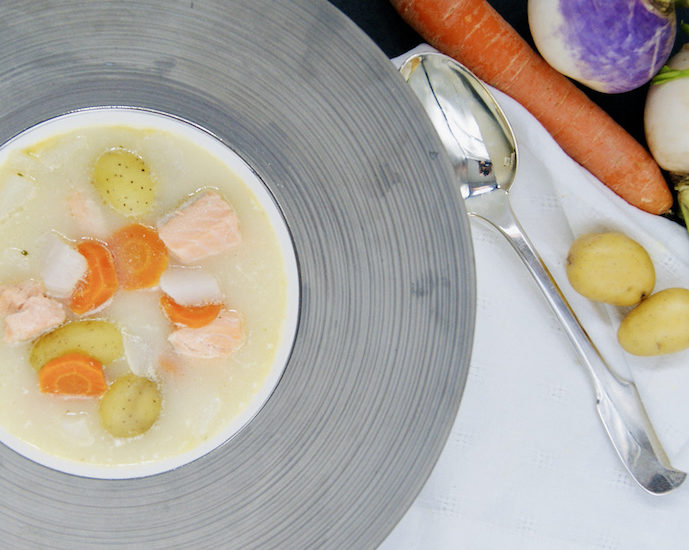 Soupe-repas au saumon