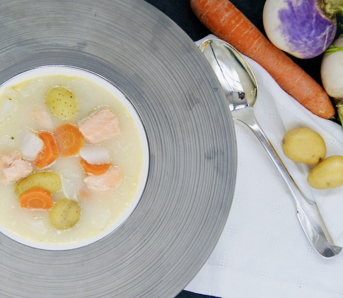 Soupe-repas au saumon