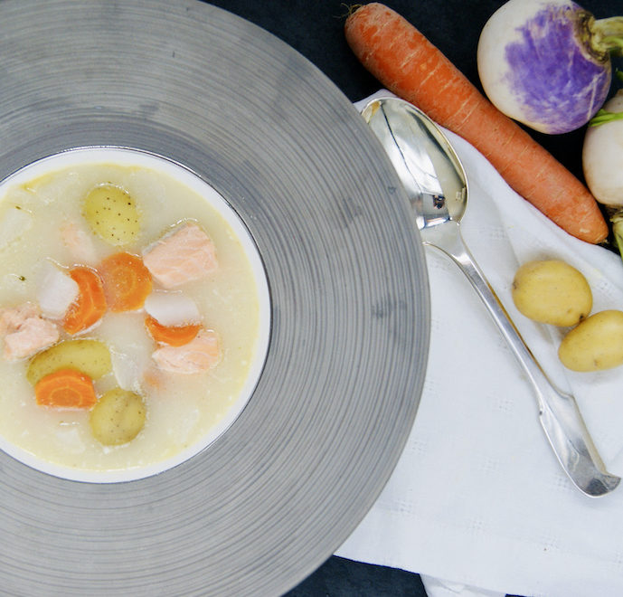 Soupe-repas au saumon
