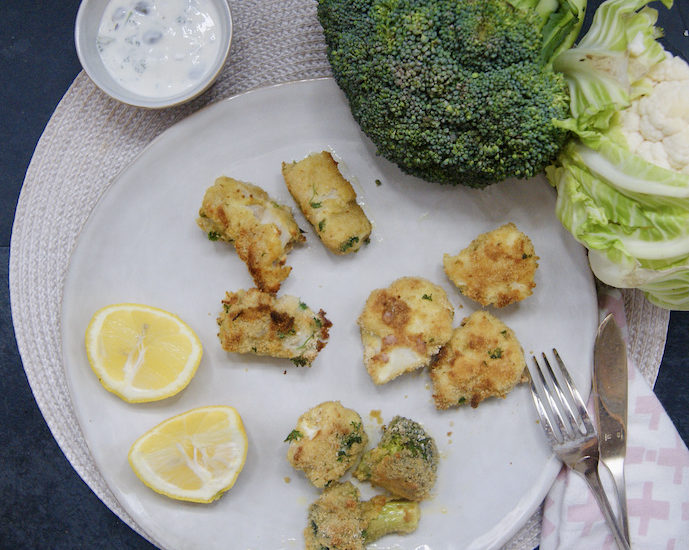 Fish Sticks et légumes panés, sauce tartare
