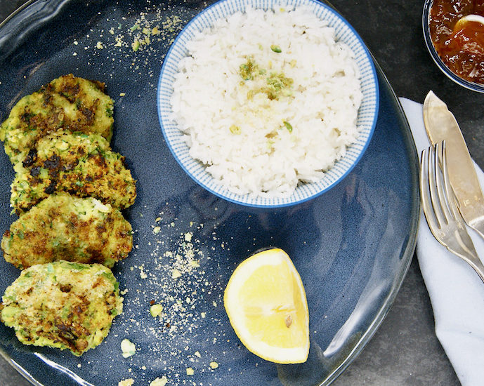Croquettes de poisson et de crevettes, croustillant au wasabi