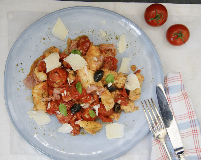 Bruschetta aux tomates rôties
