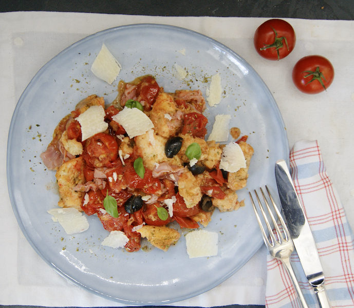 Bruschetta aux tomates rôties