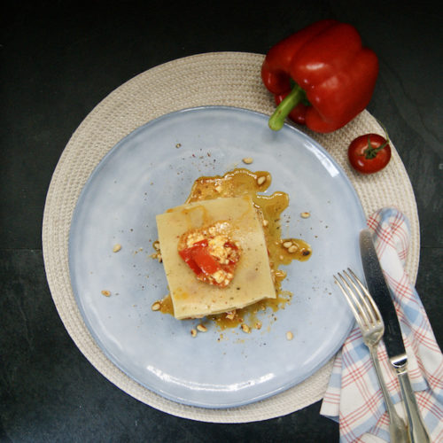 Lasagne aux poivrons et à la feta