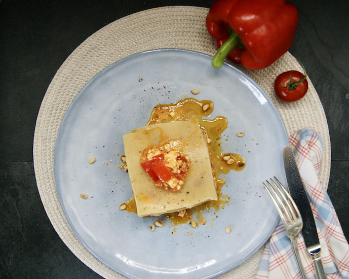 Lasagne aux poivrons et à la feta