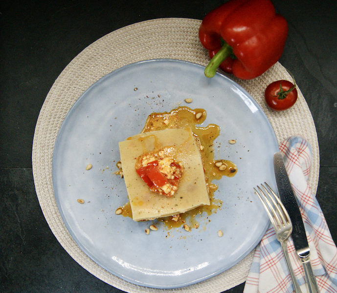 Lasagne aux poivrons et à la feta