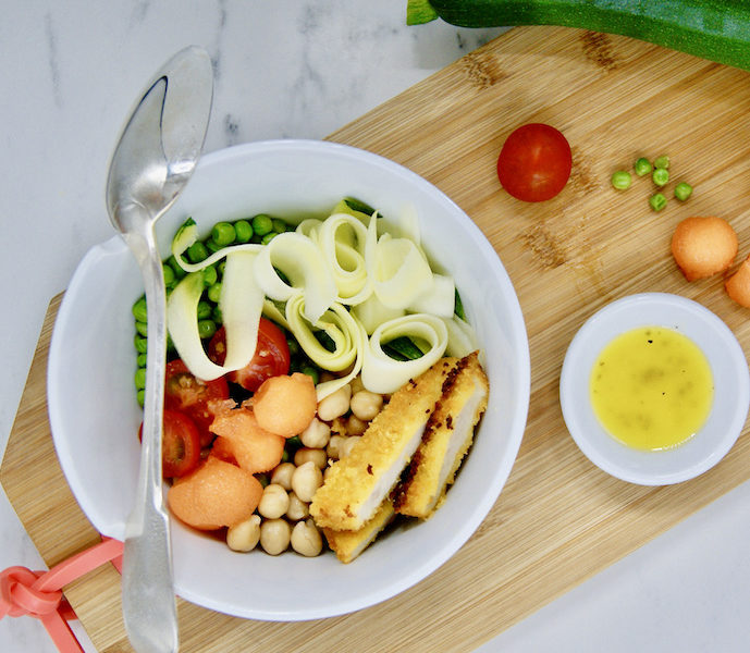 Buddha bowl à la viande panée