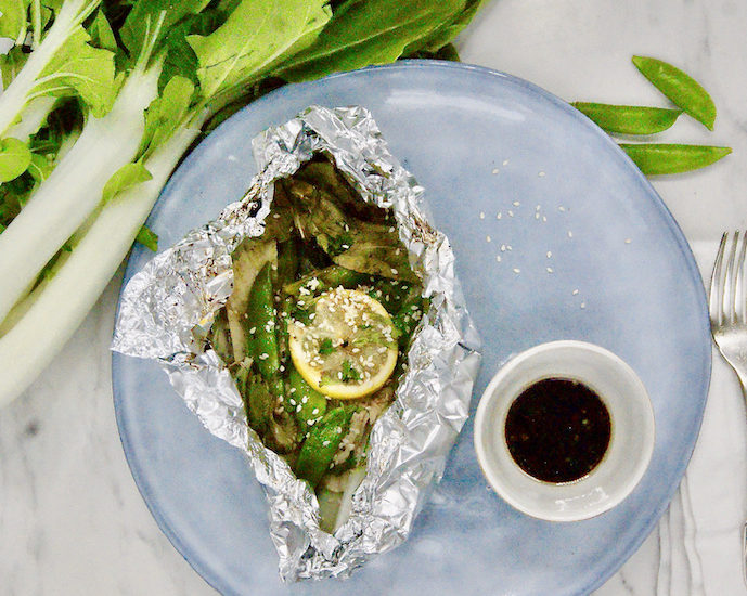 Papillote de poisson sauce asiatique