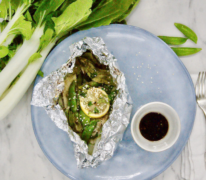 Papillote de poisson sauce asiatique