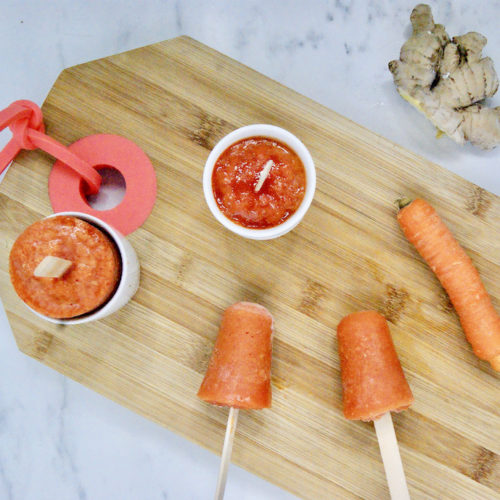 Sucettes glacées aux carottes et au gingembre