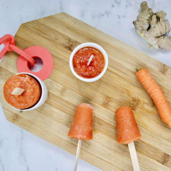 Sucettes glacées aux carottes et au gingembre