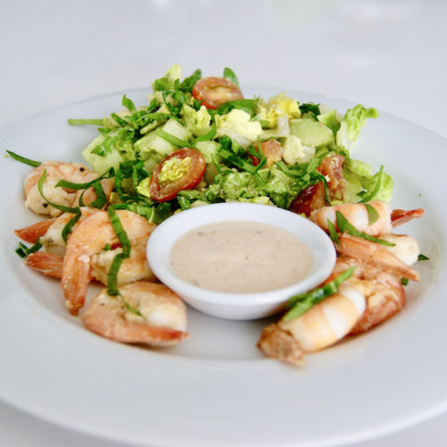 Crevettes poêlées, sauce cocktail