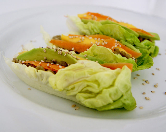 Wraps de laitue aux lentilles