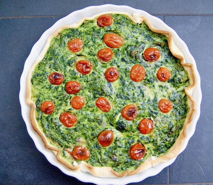 Quiche aux épinards et aux tomates