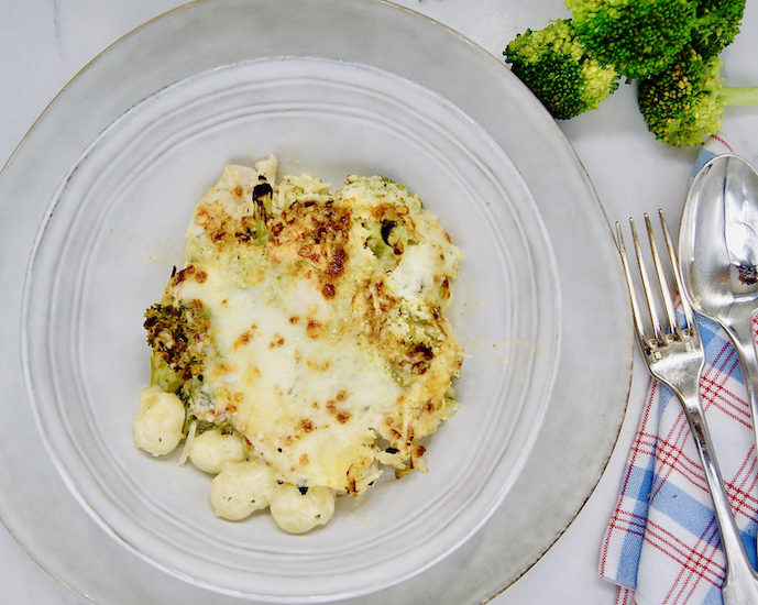 Gnocchi au poulet et pesto de brocoli