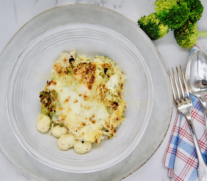 Gnocchi au poulet et pesto de brocoli