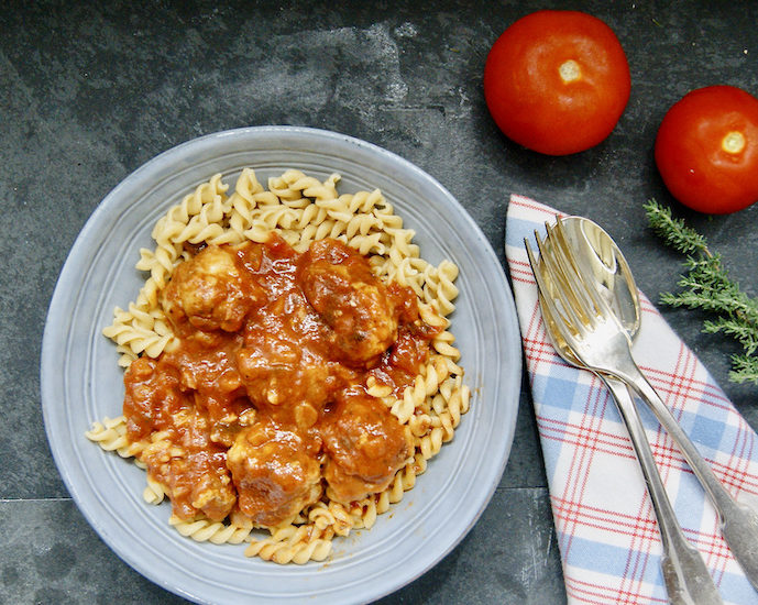 Pâtes aux boulettes de viande