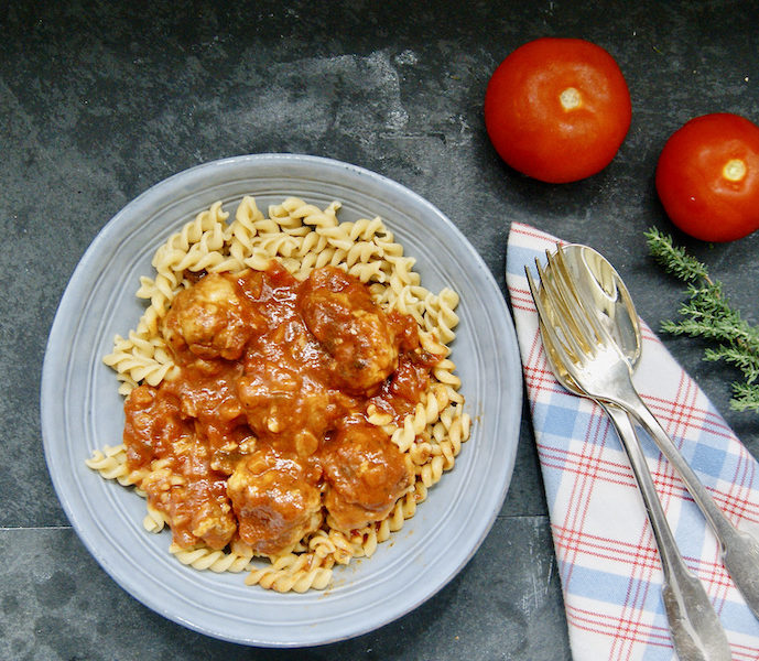Pâtes aux boulettes de viande