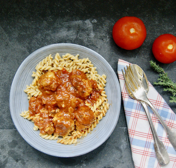Pâtes aux boulettes de viande