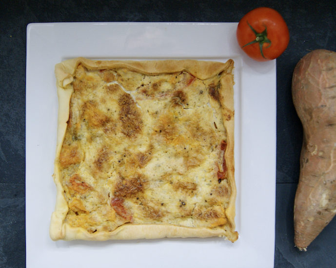 Tarte aux patates douces et tomates