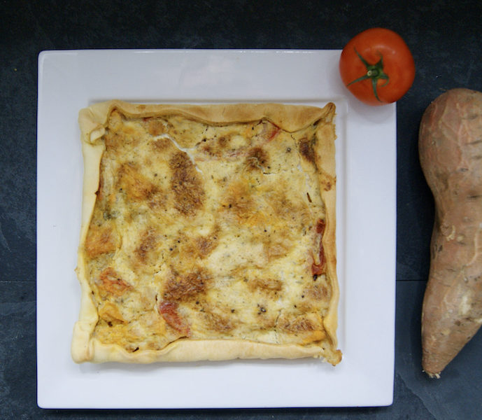 Tarte aux patates douces et tomates