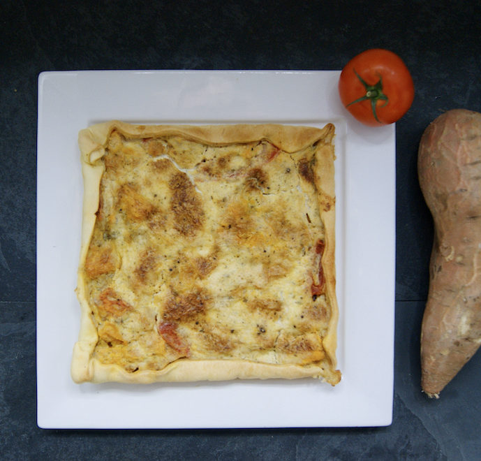 Tarte aux patates douces et tomates