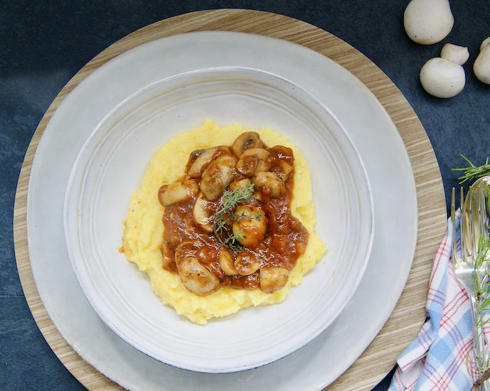Champignons et polenta crémeuse