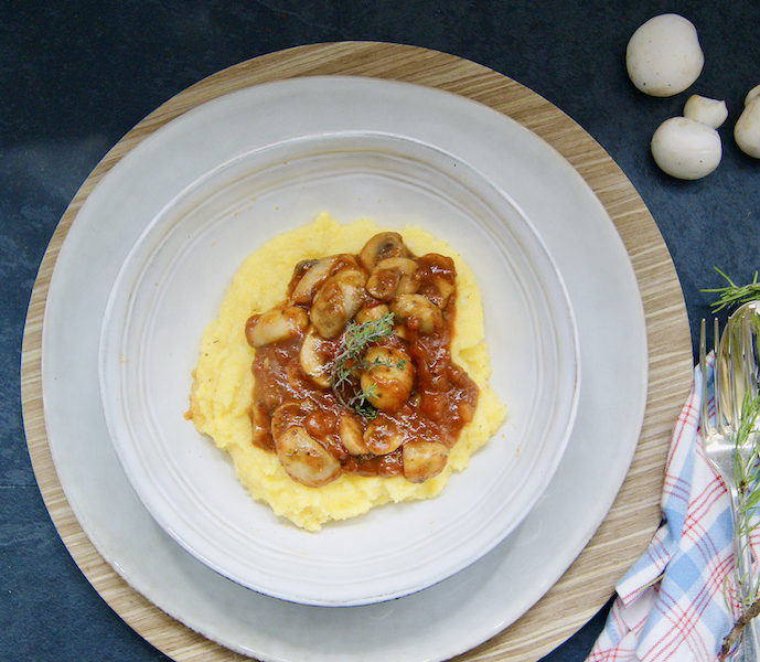 Champignons et polenta crémeuse