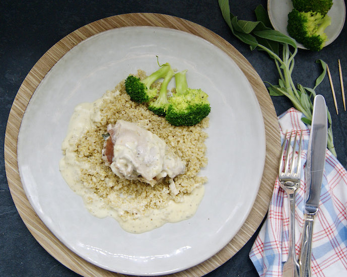 Escalopes de dinde, jambon et mozzarella