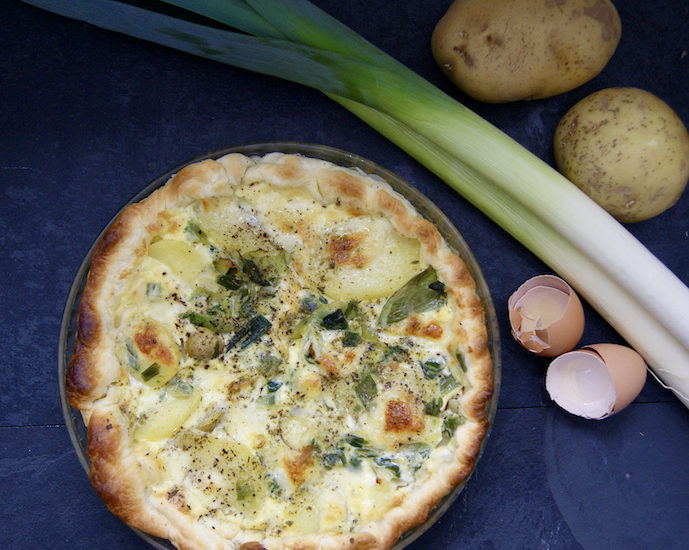 Quiche aux pommes de terre et aux poireaux