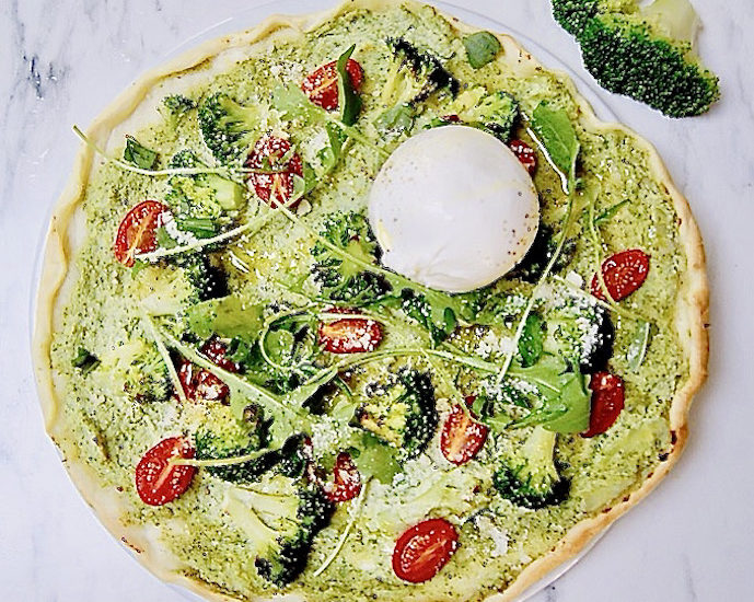 Pizza à la crème de brocoli