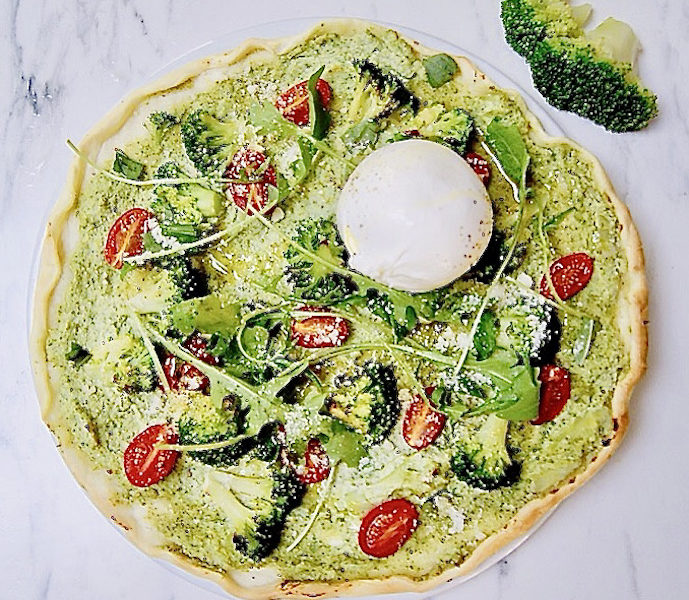 Pizza à la crème de brocoli