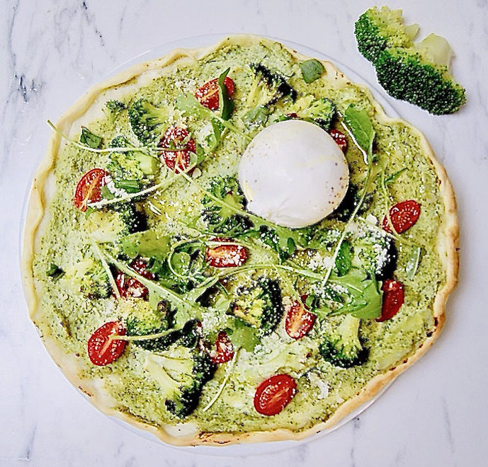 Pizza à la crème de brocoli