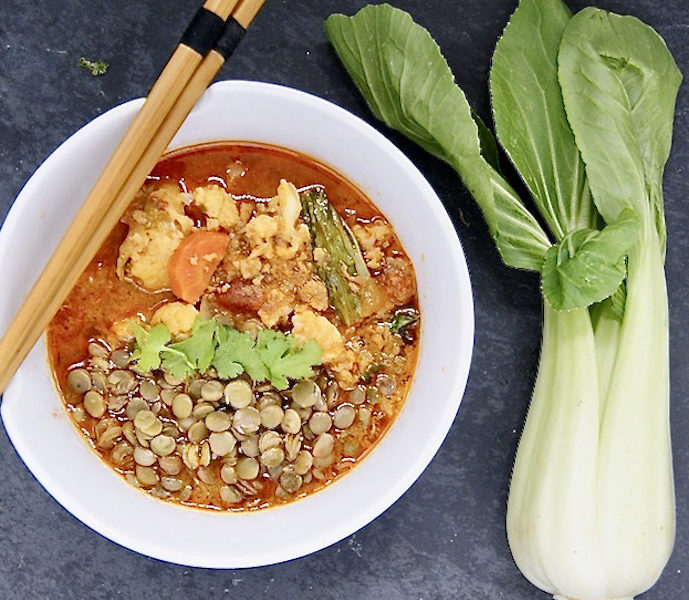 Curry de poulet aux lentilles