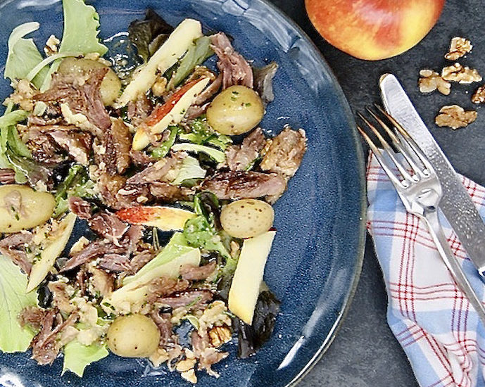 Salade hivernale au confit de canard
