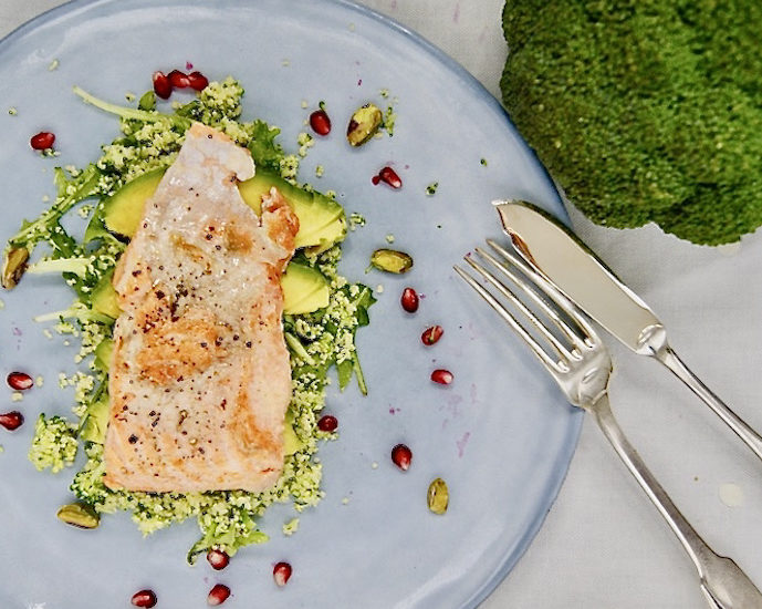 Couscous de brocoli au saumon