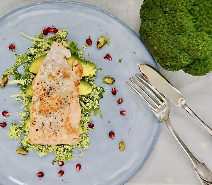 Couscous de brocoli au saumon